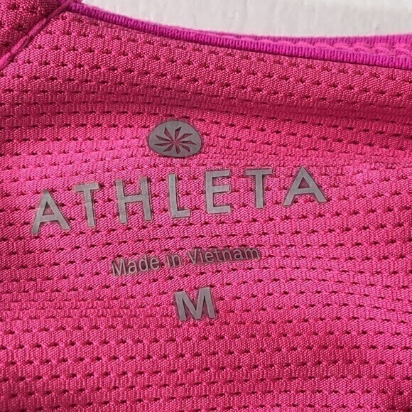Athleta Athletic Tank Top Size M Fuchsia‎ Hot Pink Strappy Criss Cross Back - Picture 6 of 8